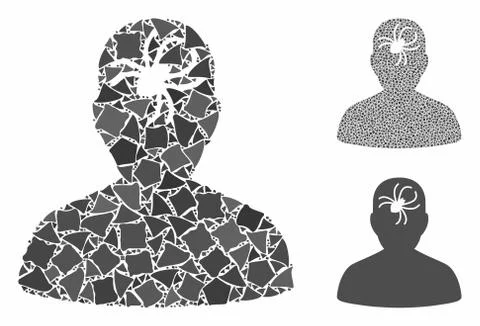 Mental bug Composition Icon of Ragged Parts Stock Illustration