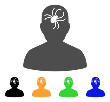 Mental Bug Flat Icon イラスト素材