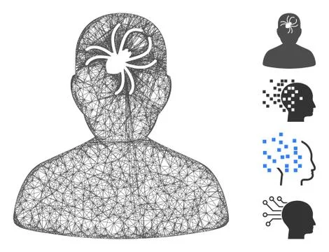 Mental Bug Web Vector Mesh Illustration Stock Illustration