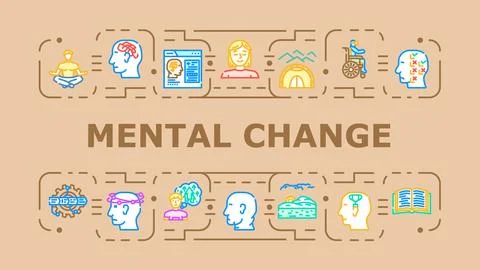 Mental change banner icon vector illustration Illustrazione stock
