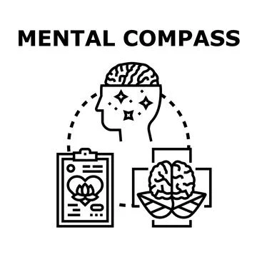 Mental compassion and mind seeking direction concept Stock Illustration