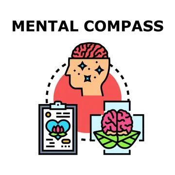 Mental compassion and mind seeking direction concept Stock Illustration