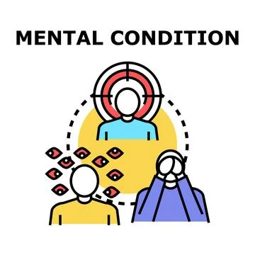 Mental condition suffering problems and stress concept Stock Illustration
