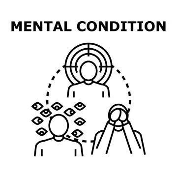 Mental condition suffering problems and stress concept Stock Illustration