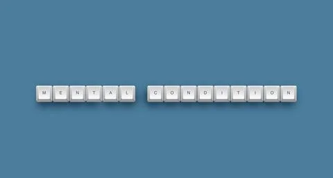 Mental condition text on a 3d keyboard button with shadow concept series 스톡 일러스트