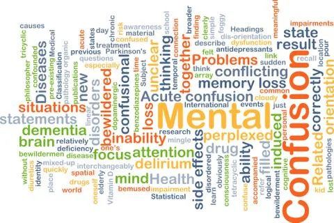 Mental confusion background concept Illustrazione stock