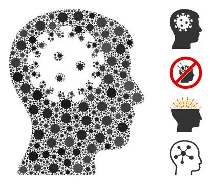 Mental Coronavirus Collage of CoronaVirus Elements Stockillustratie