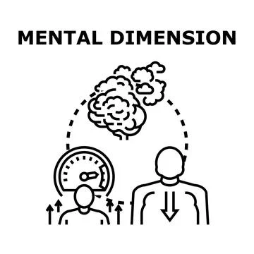 Mental dimension concept showing brain activity and human condition Stock Illustration