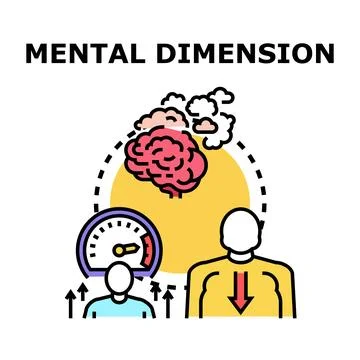 Mental dimension concept showing brain activity and human condition Stock Illustration