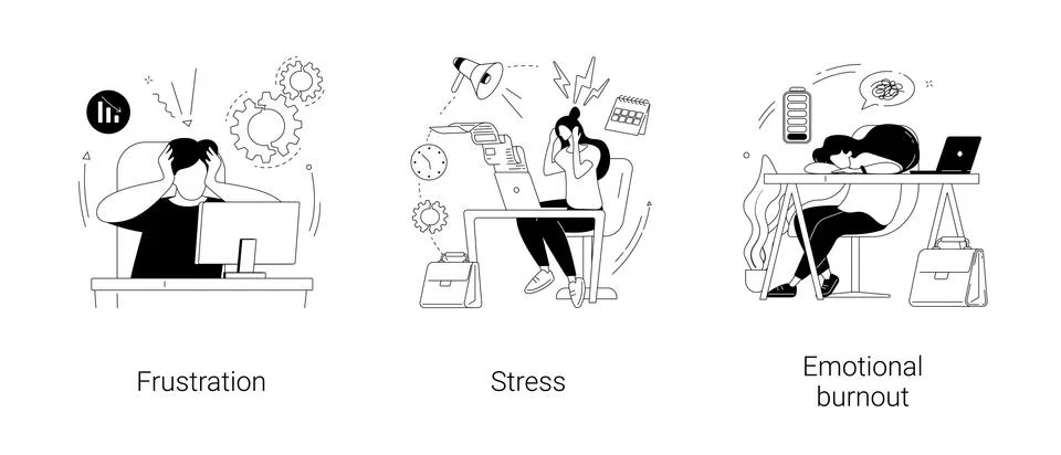 Mental disorder abstract concept vector illustrations. Stock Illustration