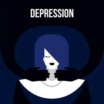 Mental disorder depression Stock Illustration