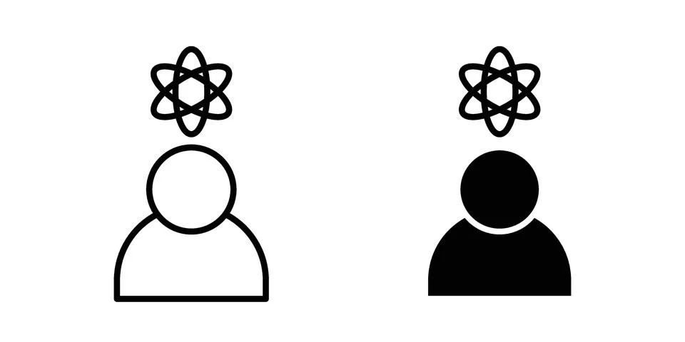 Mental disorder icon black vector isolated on white Stock Illustration