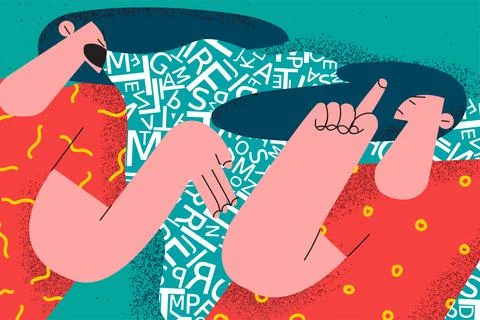 Mental disorder, split personality concept Stock Illustration