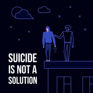 Mental disorder suicide Stock Illustration