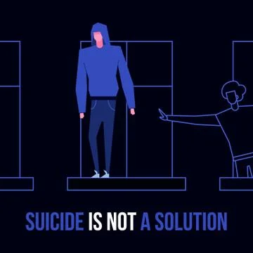 Mental disorder suicide Stock Illustration