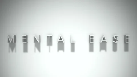 Mental ease 3D title animation with shadows on a white background Stock Footage 297800975