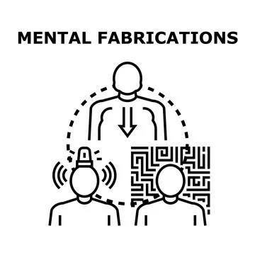 Mental fabrications forming mind concepts and problem solving イラスト素材