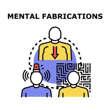 Mental fabrications forming mind concepts and problem solving イラスト素材