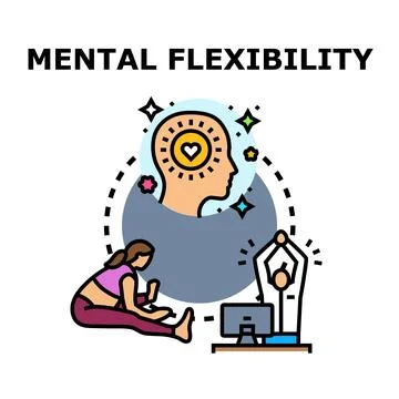 Mental flexibility concept for healthy mind and body Stock Illustration