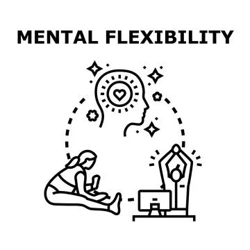 Mental flexibility concept for healthy mind and body Stock Illustration