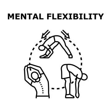 Mental flexibility concept with stretching poses illustration Illustrazione stock