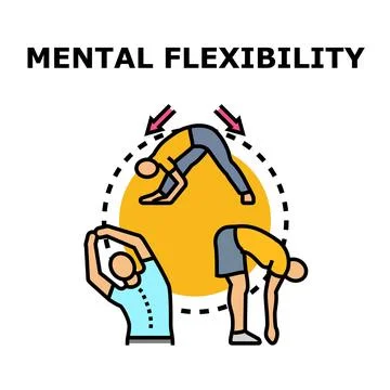 Mental flexibility concept with stretching poses illustration Stock Illustration