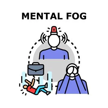 Mental fog affecting concentration and daily tasks Stock Illustration