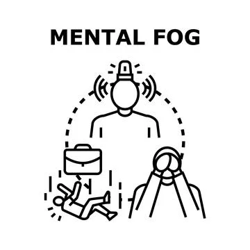 Mental fog affecting concentration and daily tasks Stock Illustration