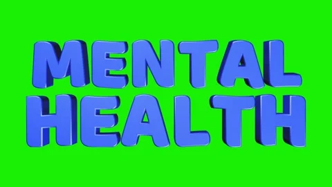 Mental Health 3D Render Text Animation on Green Background Stock Footage 231334383
