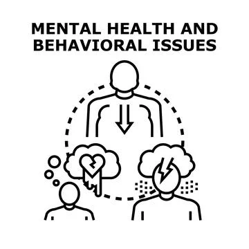 Mental health and behavioral issues concept vector Stock Illustration