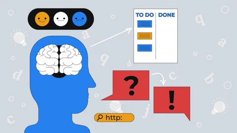 Mental health and productivity 2D mixed media animation Stock Footage 324519082