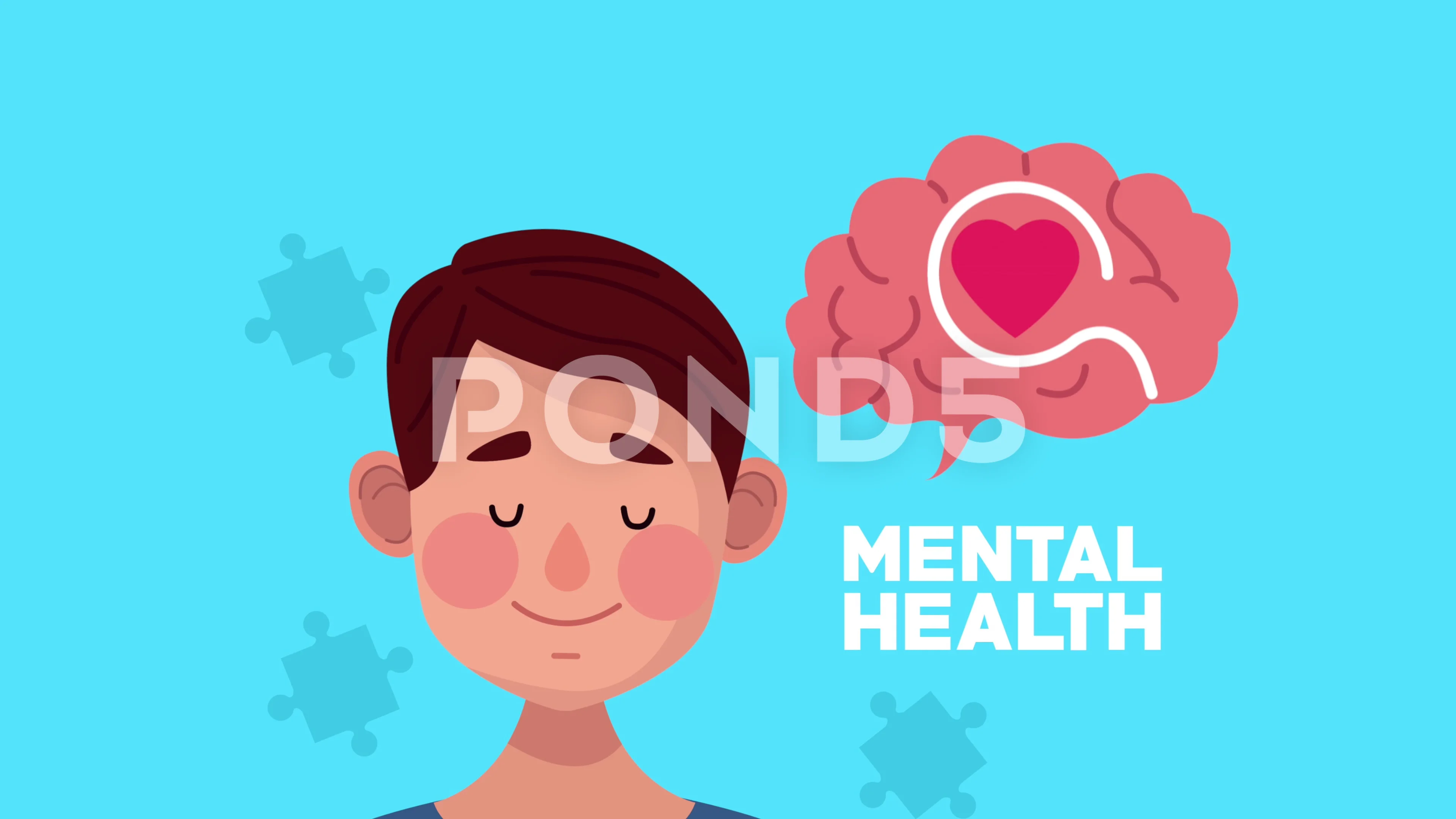mental health animation with young man a... | Stock Video | Pond5
