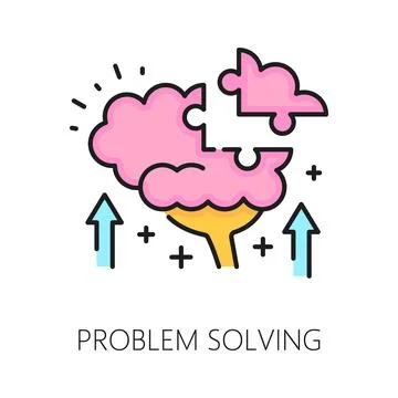 Mental health icon, problem solving linear sign 스톡 일러스트