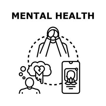 Mental health issue vector observing problems solution Stock Illustration
