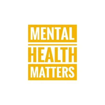 Mental health matters typography on white background, mental health awareness Stock Illustration