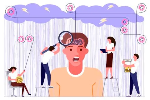 Mental health problems concept Illustrazione stock