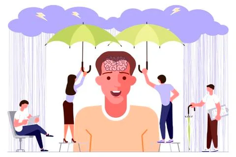 Mental health problems concept Illustrazione stock