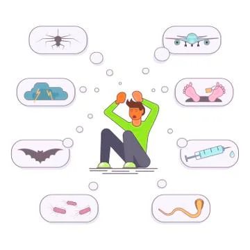 Mental health problems concept Stock Illustration