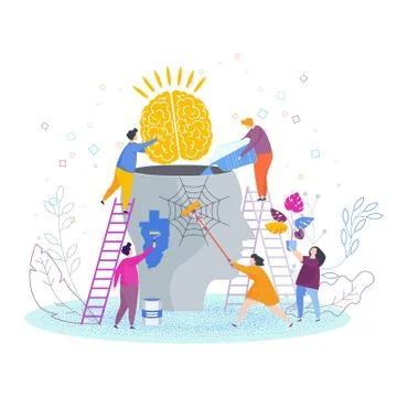 Mental health problems flat vector concept. Stock-Illustration