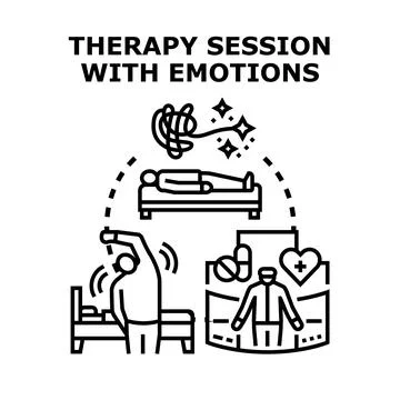 Mental health therapy session coping with emotions Stock Illustration