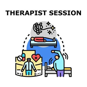Mental health therapy session improving well being concept Stock Illustration