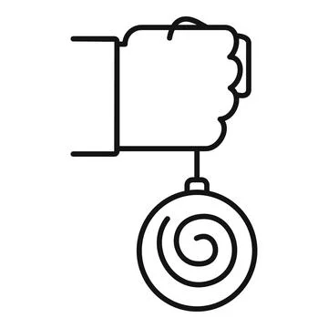 Mental hypnosis pendulum icon, outline style Illustrazione stock