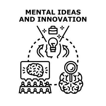 Mental ideas and innovation process vector concept Stock Illustration