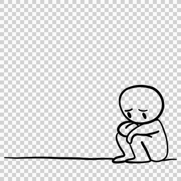 Mental Illness alone sad Stock Illustration