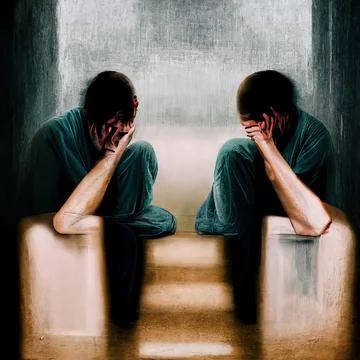 Mental illness include depression, anxiety disorders, schizophrenia, eating d Illustrazione stock