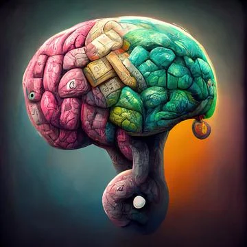 Mental illness refers to a wide range of mental health condition anxiety, dep Illustrazione stock
