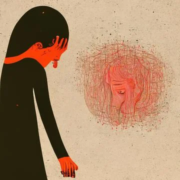 Mental illness refers to a wide range of mental health condition anxiety, dep Illustrazione stock