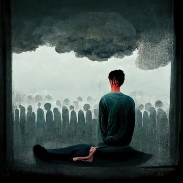 Mental illness refers to a wide range of mental health condition anxiety, dep Illustrazione stock