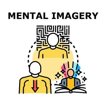 Mental imagery concept developing creative thought process 스톡 일러스트