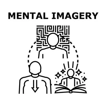 Mental imagery concept developing creative thought process 스톡 일러스트